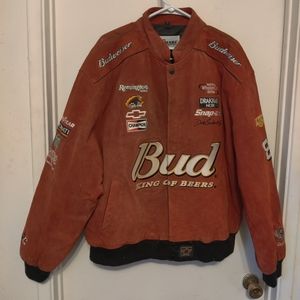 Chase Authentics Dale Earnhardt #8 Bud Nascar Red Suede Bomber jacket XXL